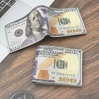 Men's Wallets with 100 US Dollar Pattern Male Leather Wallet with Card Holder Coin Pocket Purse Cartera Hombre 1
