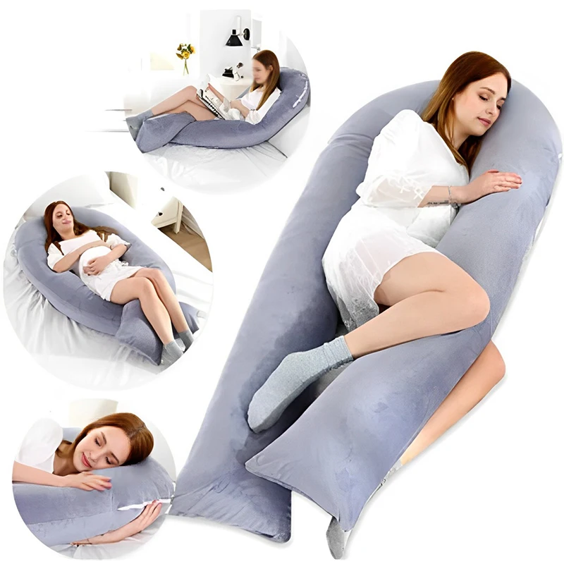 Pregnant Women's Body Pillow Simple Crystal Velvet Double Color Lumbar Support Abdomen U-Shaped Cushion Maternity Waist Pillow 1 Pregnant Women's Body Pillow Simple Crystal Velvet Double Color Lumbar Support Abdomen U-Shaped Cushion Maternity Waist Pillow 1