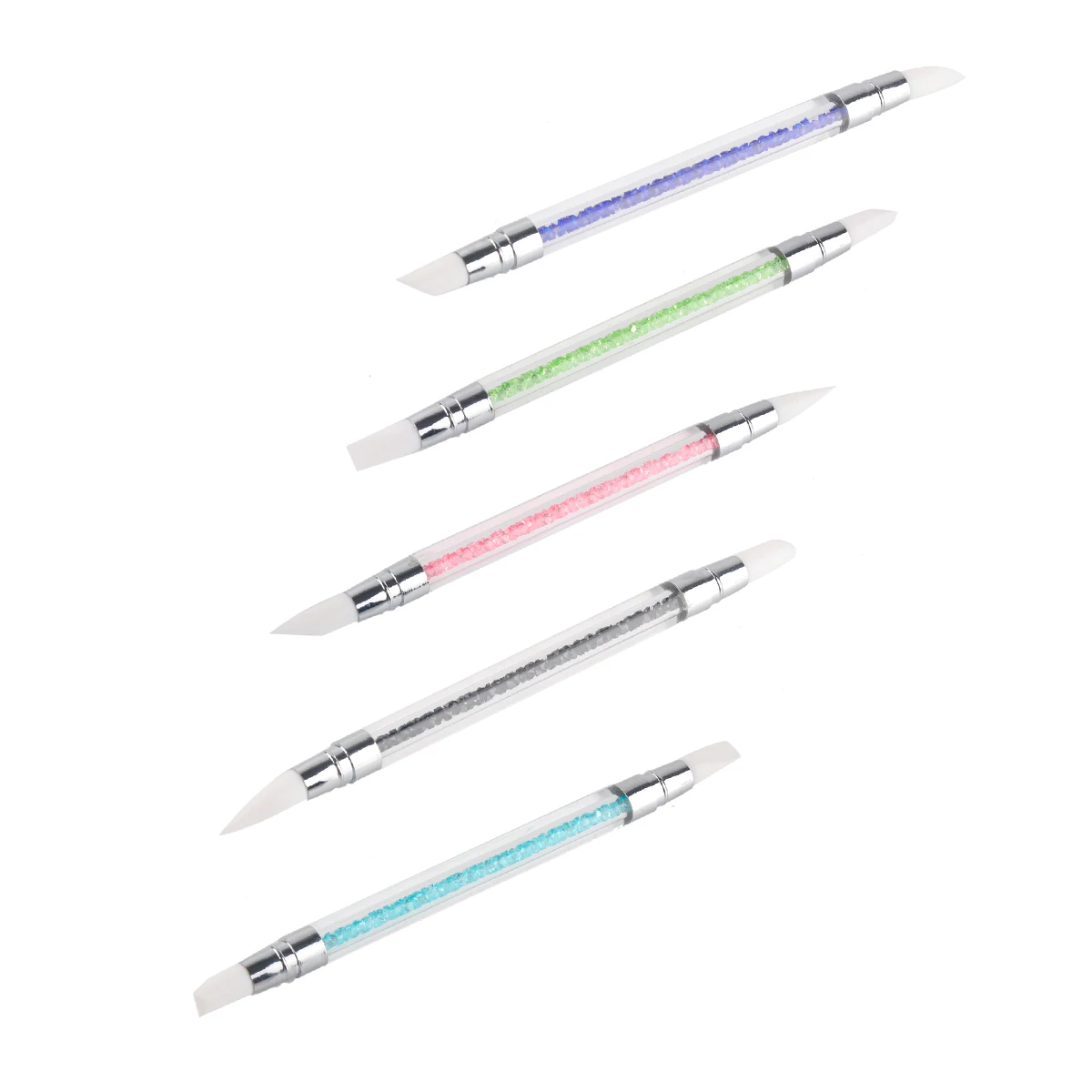 5 Pcs Nail Art Pen,Soft Silicone Carving Craft Supplies,Pottery Sculpture UV Gel Building Clay Pencil DIY Tools