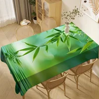 Nappe décorative à imprimé feuilles de bambou, couverture de table élégante pour salle à manger, fête, table basse, bureau et décoration intérieure 2