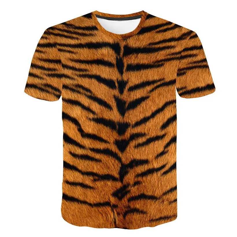 

New Spring Boys Girls Cartoon Animal Cool T Shirts Children Tees Boy Girl Short Sleeve Tiger T Shirt Kids Top Baby Clothes 1-14Y