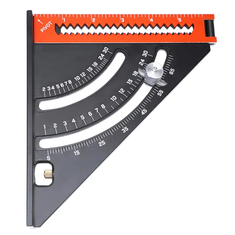 

Woodworking Scribe Scale Ruler Multifunctional Metric Inch Scribe Ruler Aluminum Alloy for Triangle Square Ruler