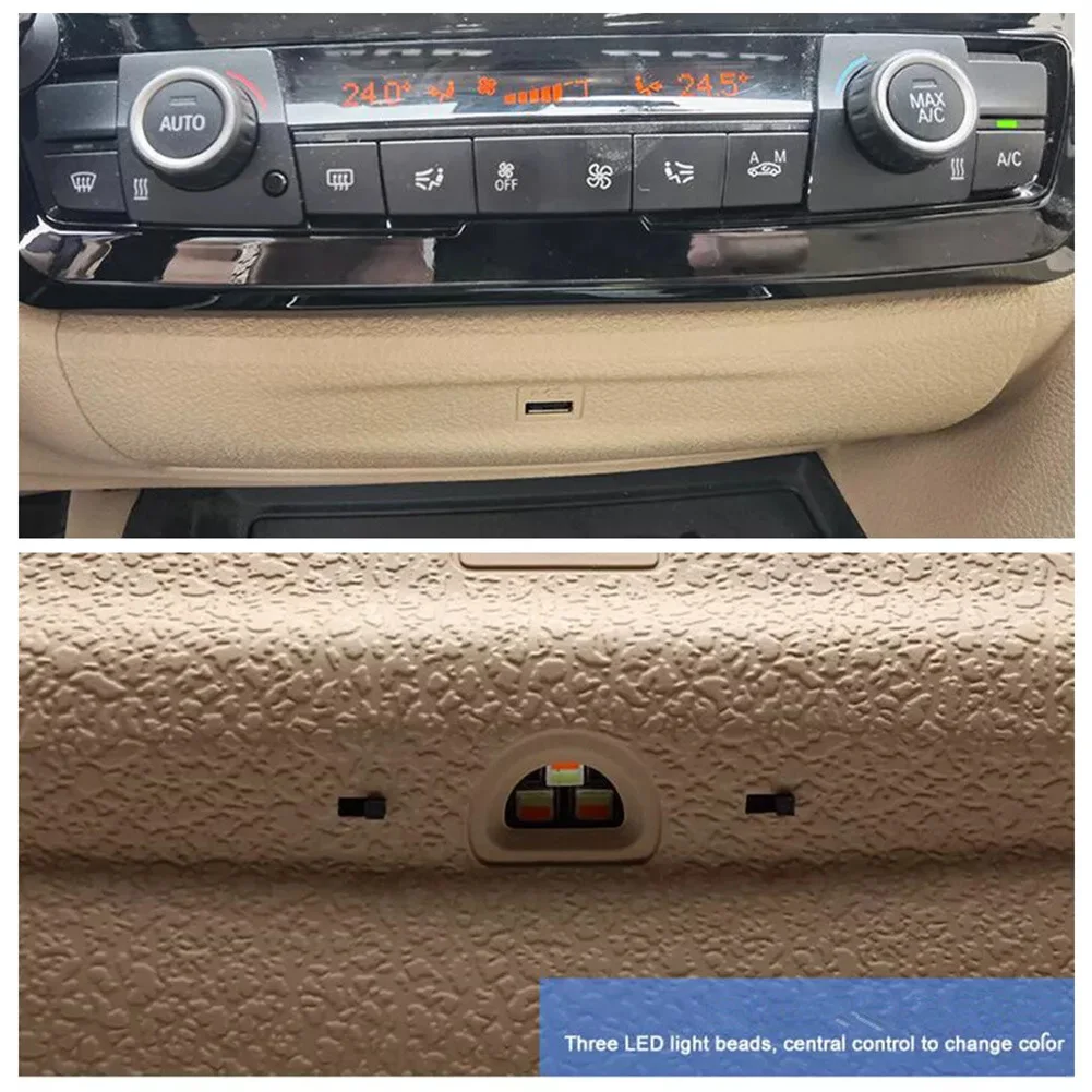 차량 실내 업그레이드 USB 커버 플레이트 대시보드 무드등 커버 USB 플레이트 간편 설치 야간 사용 9가지 색상