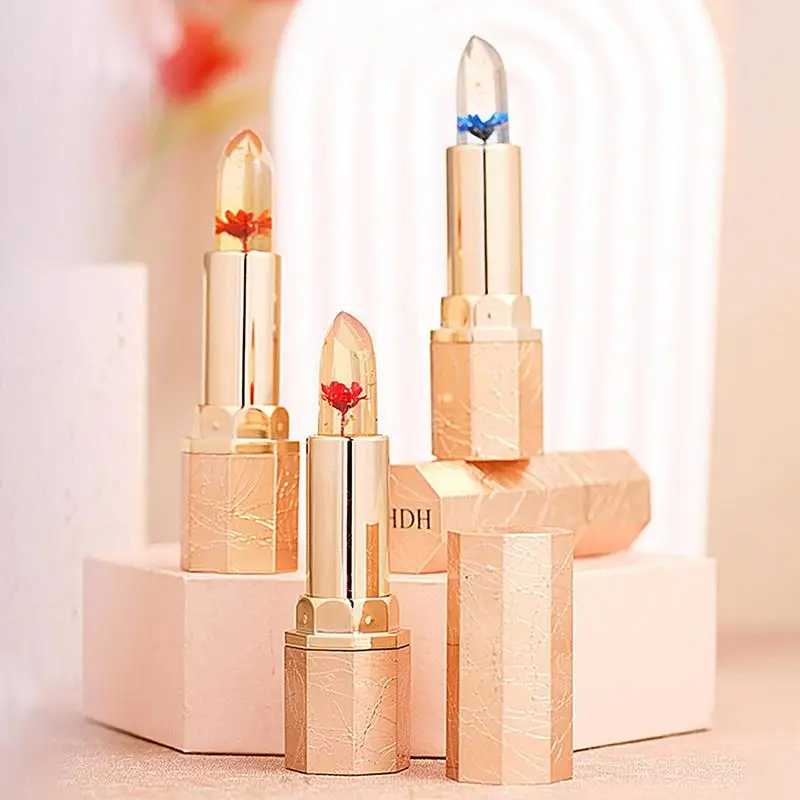 

Color Changing Lip Balm Flower Jelly Lip Balm Color Changing Safe Long Lasting Lip Makeup Supplies Non Sticky For Students