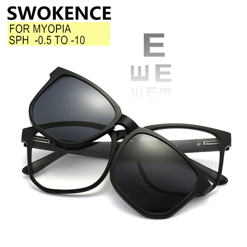 

Myopia Glasses Sphere -0.5 to -10 Men Women Prescription Eyeglasses Blue Light Blocking With Magnetically Sunglasses Clip F573