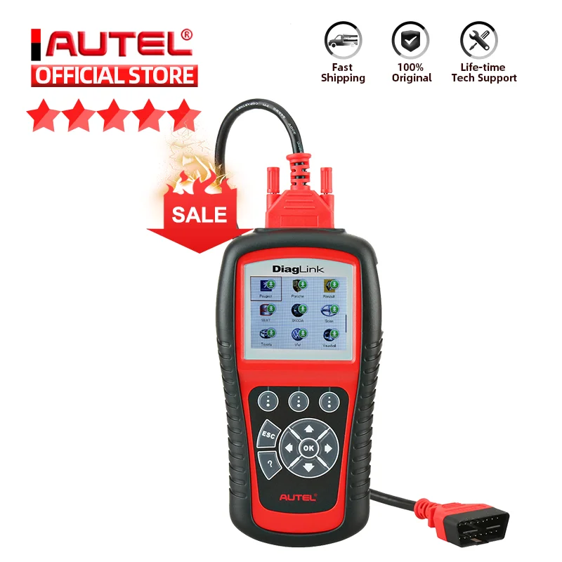 Autel Diaglink OBD2 Scanner Car Diagnostic Code Reader All Systems  Diagnosis DIY Version of MD802