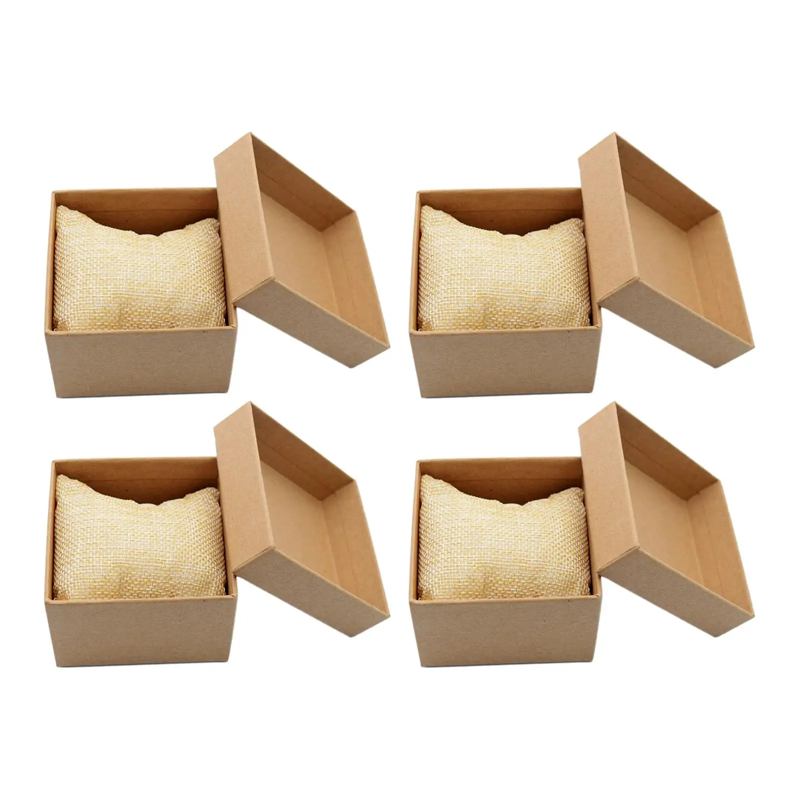 4Pcs Kraft Watch Storage Box Gifts Single Slot Organizer Jewelry Display Box