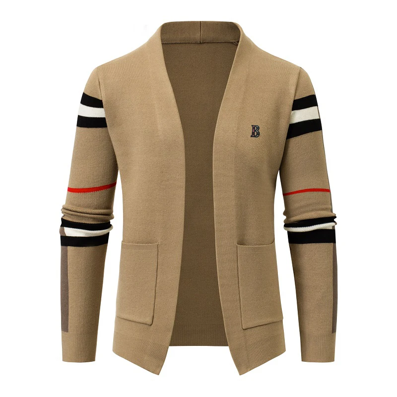

Men's Color Block Long Sleeve Knitted Cardigan