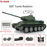 HENG LONG 1/16 7.0 Soviet T34-85 Army RC Tank 3909 360° Metal Wheels Barrel Recoil Steel Gearbox Engine Proportion Smoke TH17770 1