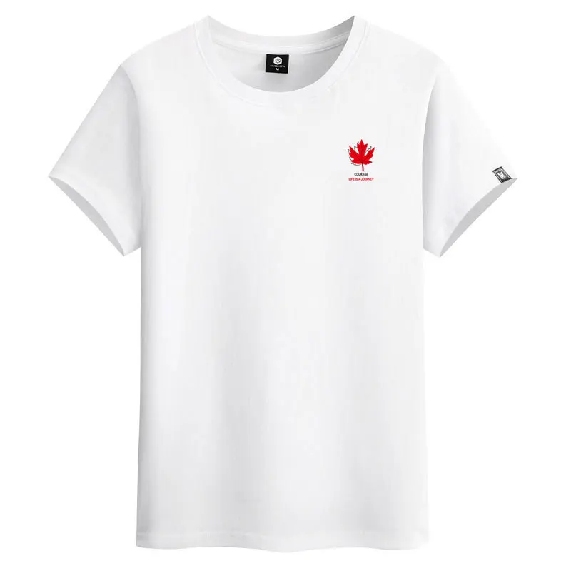 

summer O-Neck Short Sleeve Men T-Shirt Fashionable Men Maple Leaf Print Cotton T-Shirt Men's High Quality Casual T-Shirts