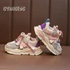 Brand Design Kids Sneakers 2023 Spring New Thick Sole Mesh Tennis Boys Soft Sport Shoes Toddler Girl Casual Hook & Loop Footwear 3