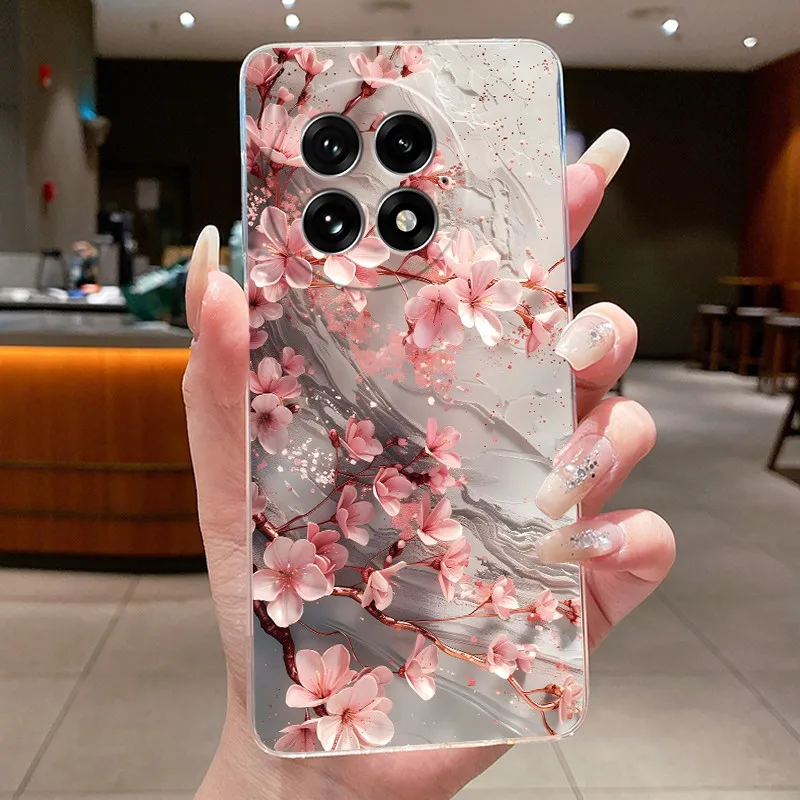 Floral Butterfly Soft Silicone Transparent Phone Case Cover