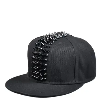 Male Spike Studs Rivet Baseball Caps Men Hiphop Punk Rock Flat Snapback Hats