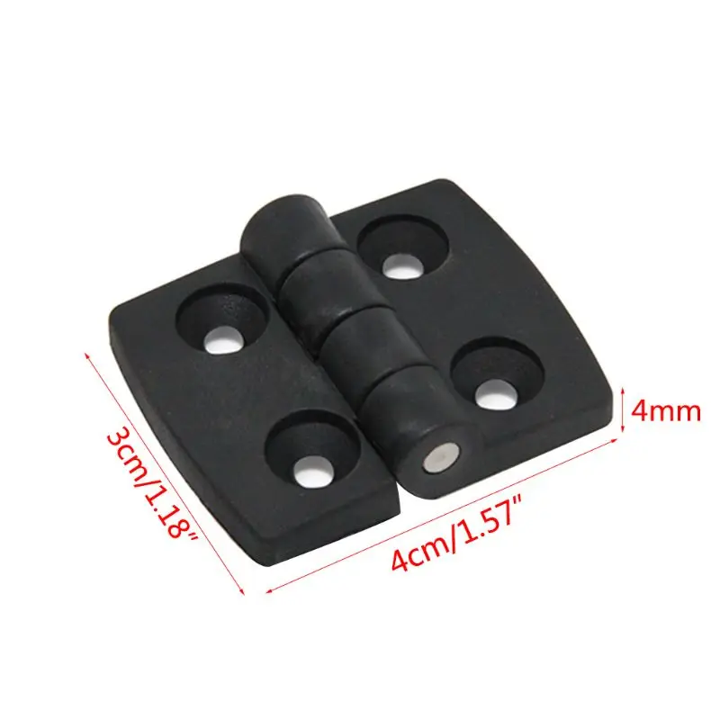 10 Pcs Mini Cabinet Door Folding Hinges Jewellery Box Black Plastic Hinge