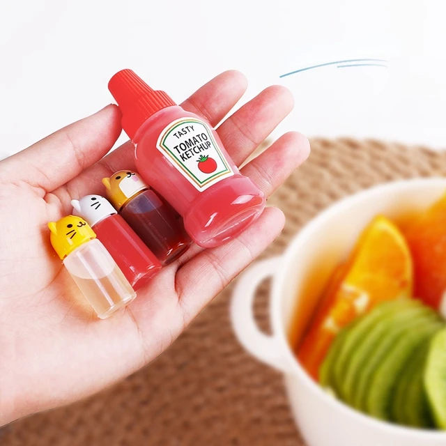 3pcs/set Mini Seasoning Sauce Bottle Small Containers Lovely