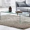 Premium Tempered Glass Coffee Table,Small Modern Coffee Table for Living Room,Match Well with Rug(39.4x19.7x13.8) 6