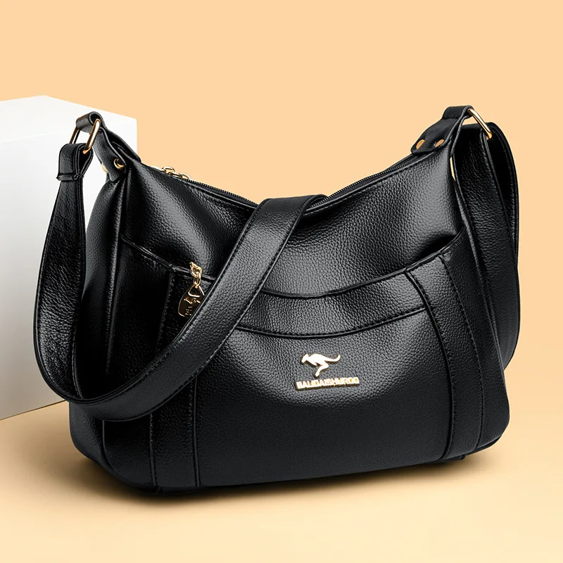 Dames 2023 Nieuwe Schoudertas Zacht Leer Grote Capaciteit Veelzijdige Oudere Moeder Crossbody Handtas Eendelig voor Bezorging_voghion.com
