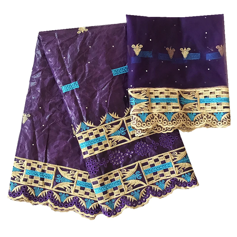 2026 New 5 Yards African Traditional Clothing Fabric Bazin Fabric + 2 Yards Weave Can Be Used to Make Your Own Clothing 2