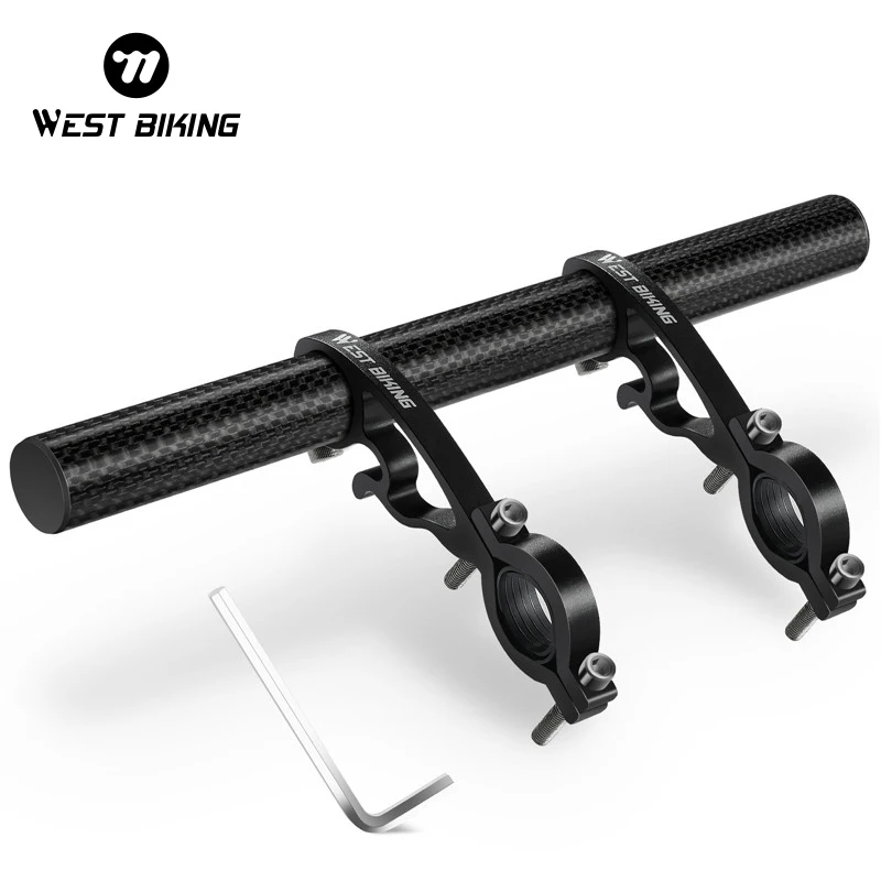 WEST BIKING Bicycle 20-35cm Handlebar Extended Bracket Headlight Mount Bar Computer Clip Double MTB Road Bike Handlebar Extender bicycle accessories,bicycle handlebar,bicycle handlebar extender,bicycle handlebar extension,bicycle bracket