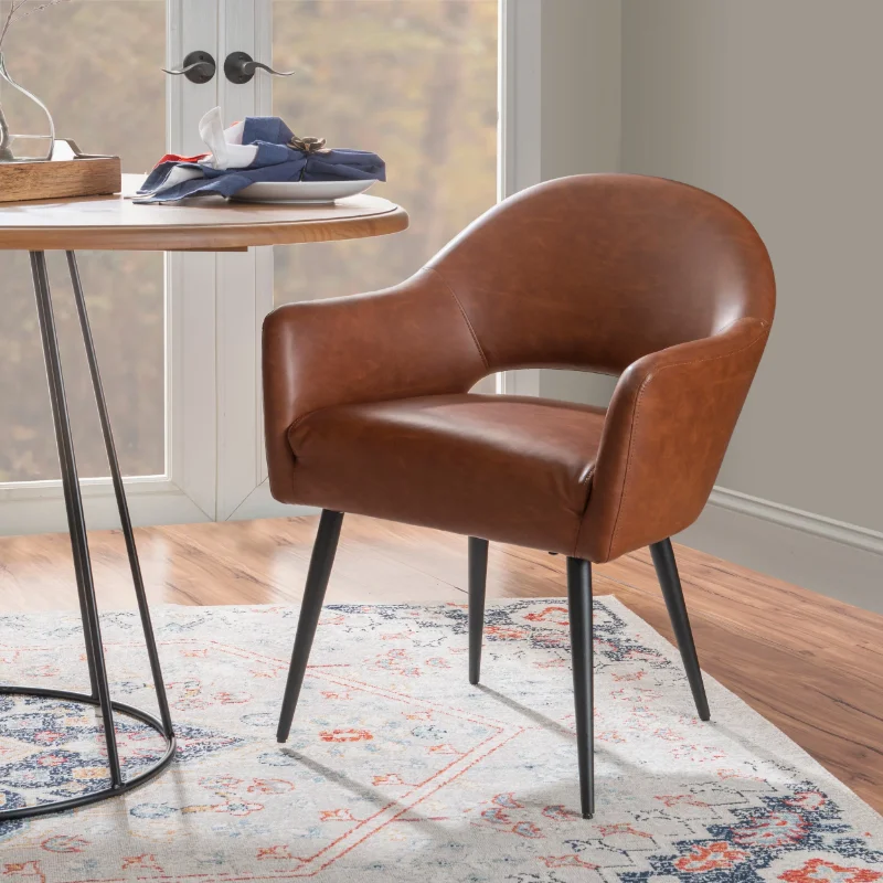 

Sadler Upholstered Dining Chair, Brown Fabric with Espresso Legs