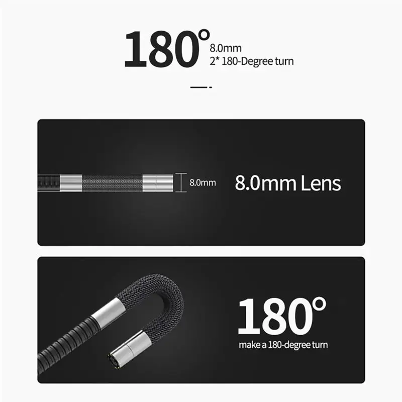 ABHX-2MP 1080P WIFI USB 2방향 조절 가능 180도 회전 스티어링 산업용 블랙 내시경 검사 현미경 카메라