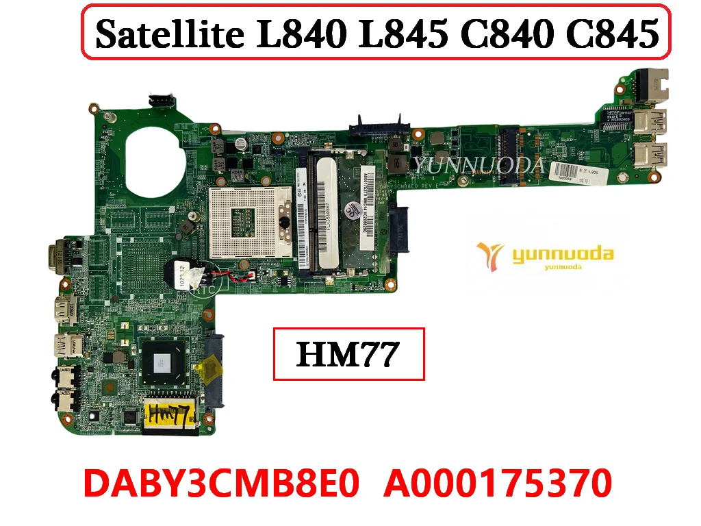 Placa-mãe Portátil para Satélite Toshiba L840 L845 C840 C845 A000175370 Ddr3 Hm77 100 Testado Daby3cmb8e0