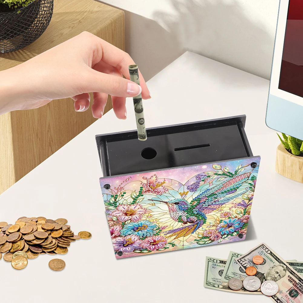 Hummingbird Diamond Painting Piggy Bank Cat Diamond Painting Money Saving Box