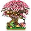Mini Sakura Tree Building Blocks Set Diy Cherry Blossom Bricks with Light Treehouse Model Ornament Romantic Gift for Girlfriend 4