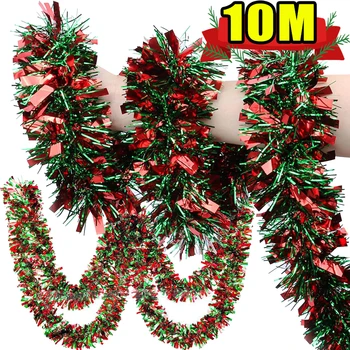 Red Green Wreath Christmas Tinsel Garlands Decoration Bar Tops 1