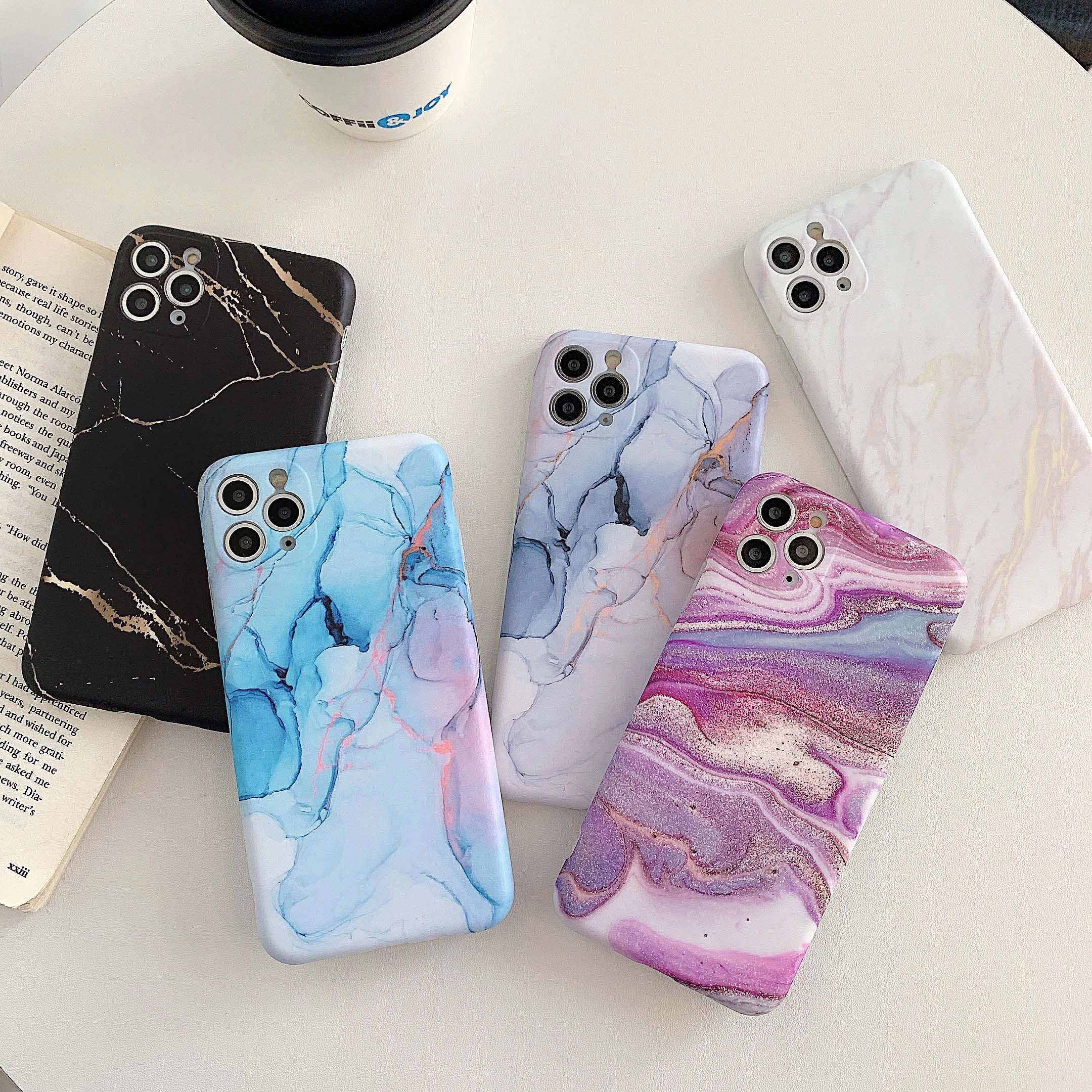 Fashion Marble Phone Cover Cases for iPhone 7 8 Plus X XR XS Se 2020 Max Anti Knock Back Phone Case for iPhone 13 12 11 Pro MAX apple iphone 11 Pro Max case