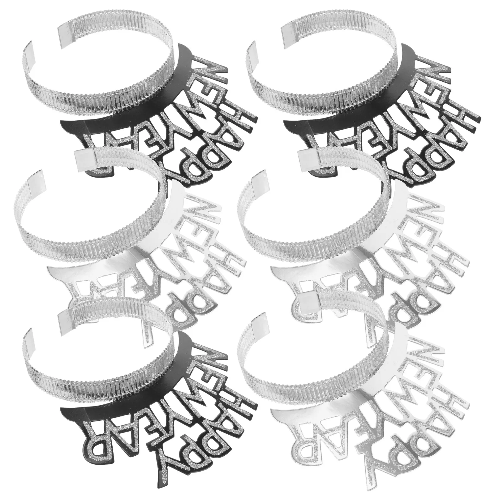 New Years Headband Set of 6 Silver Party Accessories New Years Headband