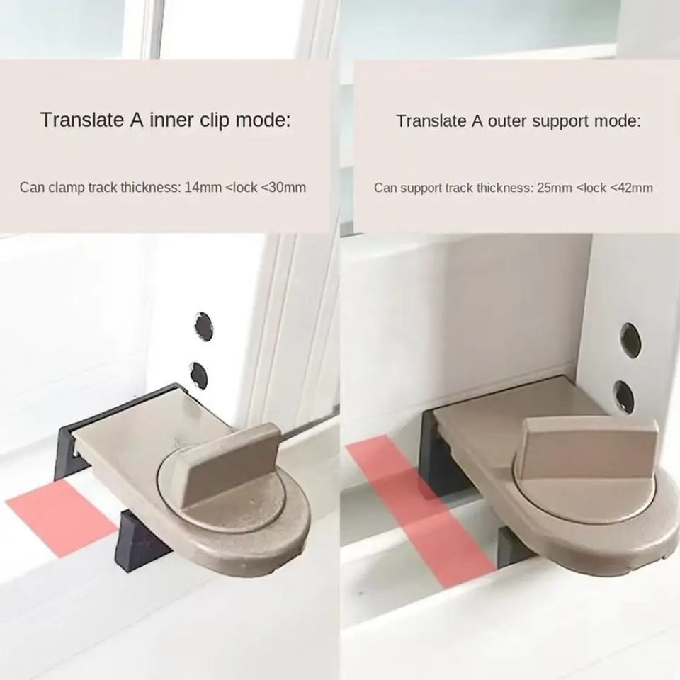 2 Pièces Serrures De Fenêtre Coulissantes En Aluiniu Bloc Porte