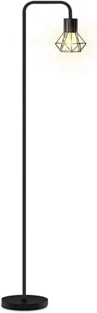

Floor Lamp with Cage Shape for Reading Standing Lamp E26 Socket with On/Off Footswitch Modern Floor Lamp for Bedroom, Office, Li