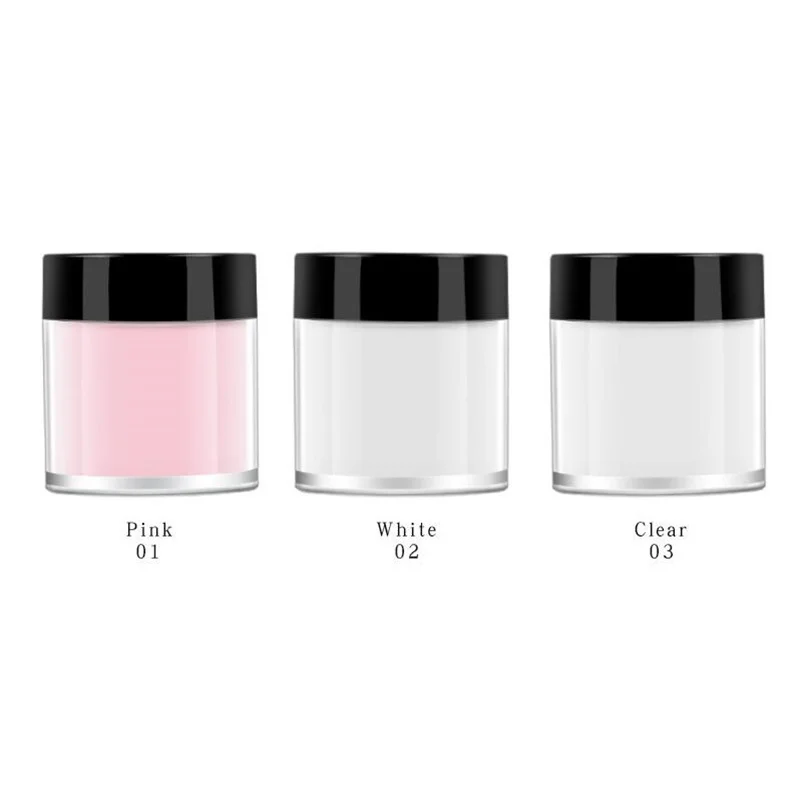 White Pink Clear Acrylic Powder for Nail Professional Acrylic Nail Powder Polymer for Carving Dip 3D French Nails Extension 10g nail powder,acrylic nail powder