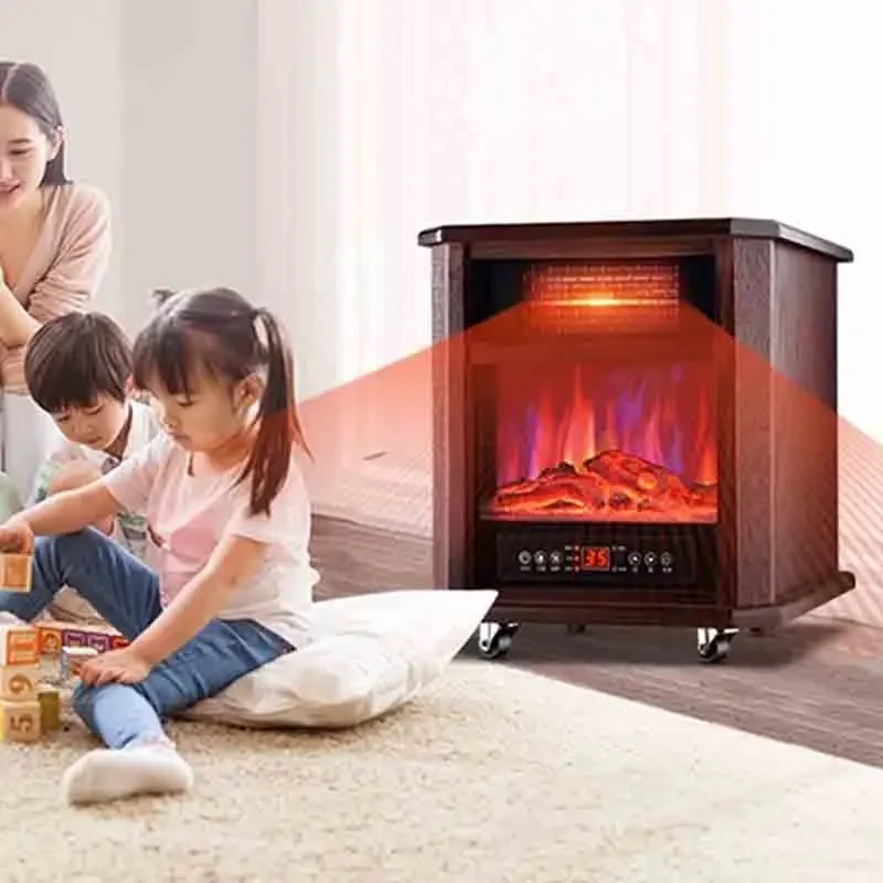 2000W Air Heater Household Fireplace, Air Heater, Electric Heater, Electric Fireplace, Solid Wood 4