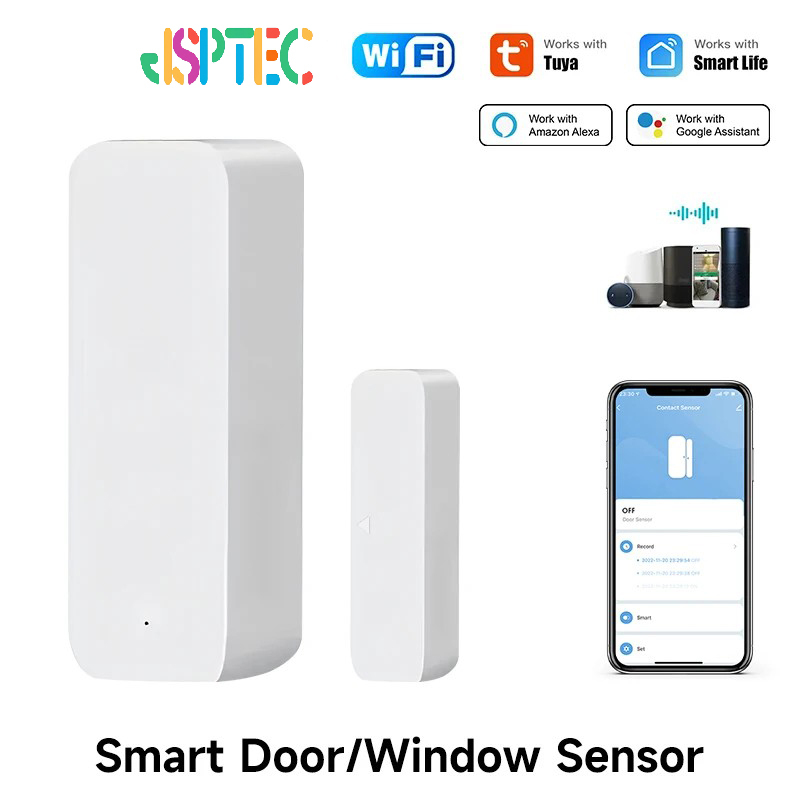 Tuya WiFi Door Sensor Window Sensor Smart Home Wireless Door Detector Door Open / Closed Alarm System for Alexa Google