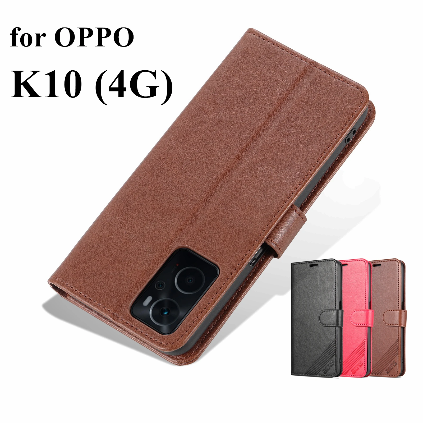 Azns High Quality Flip Cover Leather Case For Oppo K10 4g Pu Leather