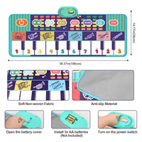 100x36cm Musical Piano Mat Floor Keyboard Musical Carpet Toddle Mat with 8 Instrument Sounds Baby Mat Educational Toys for Kids 2