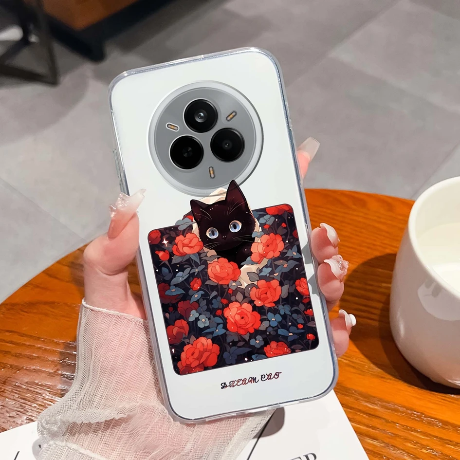 Cute Kitten Pattern Anti-Slip Clear Soft Silicone TPU Case