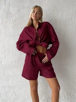 Alyssa Lapel Long Sleeve Short Set 5