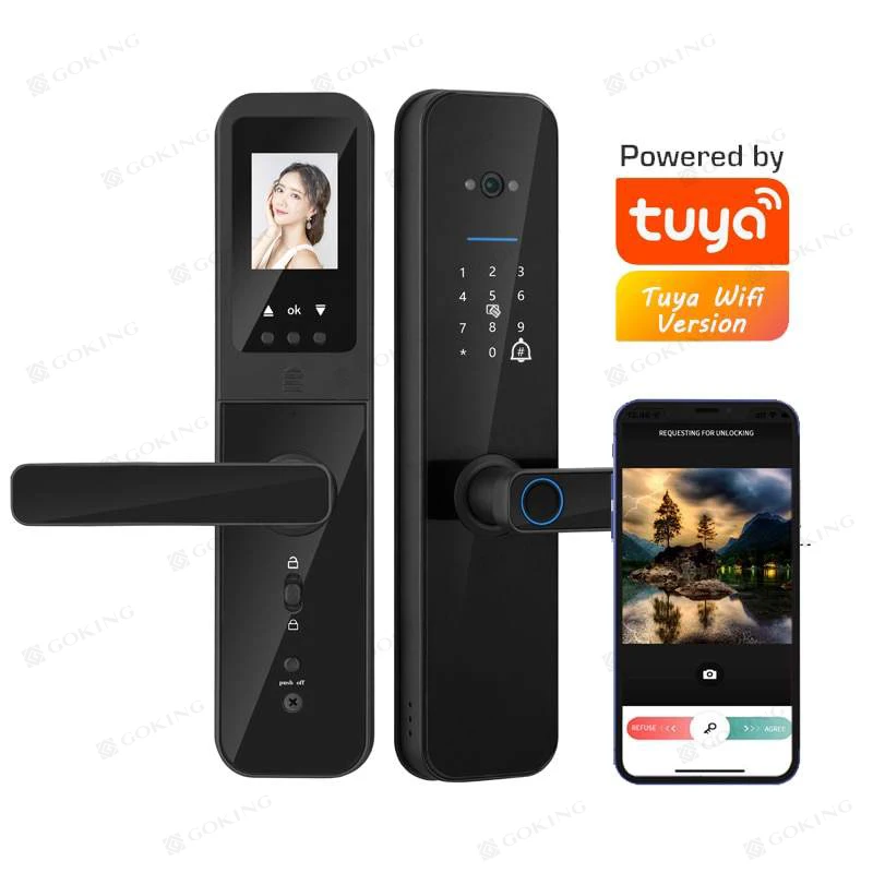 

Goking Smart Door Lock Tuya Wifi App Remote Control with Multi Language Fingerprint Password Card Key Unlock Home Digit Locks