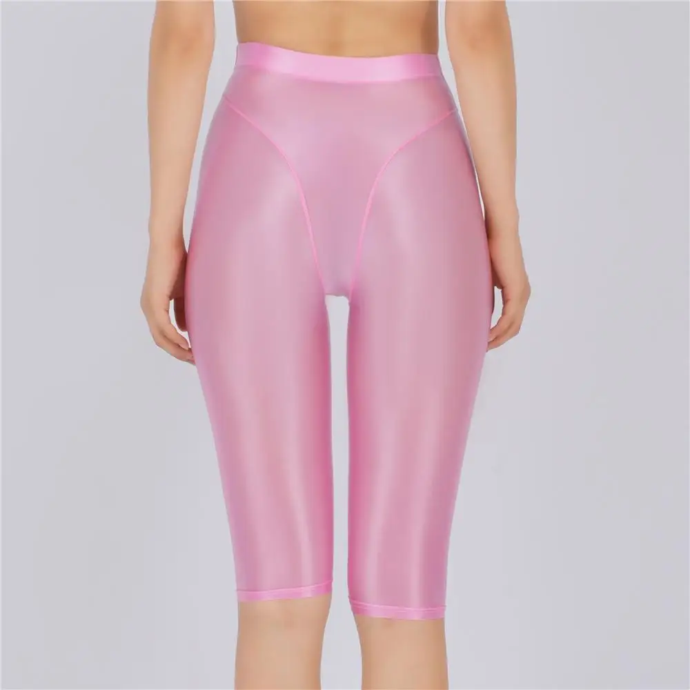 Sexy Women Thin Sheer See Through High Waist Shorts Pants Candy Color Elastic Shaper Hot Short Soft Casual Yoga Short Pant