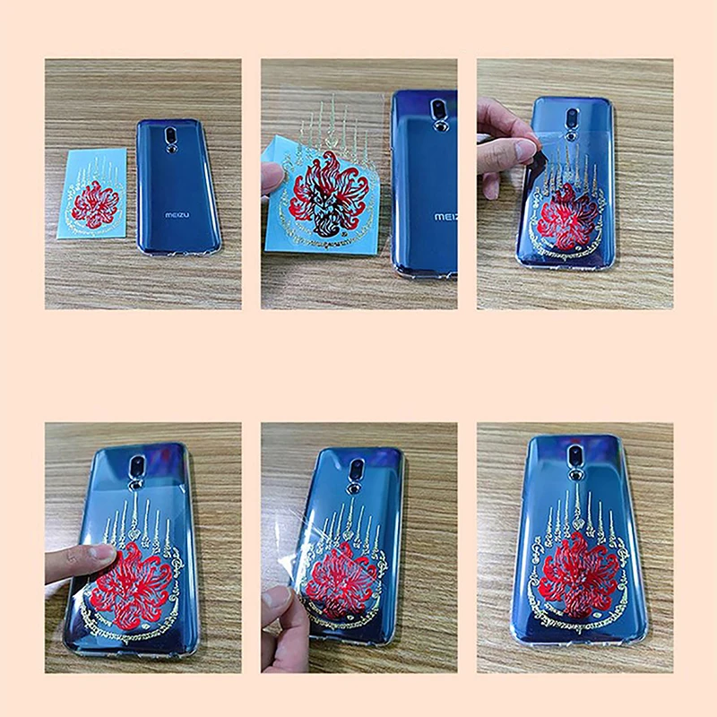 Buddhism National Traditional Transshipment Lucky Wealth Culture Character Stickers Mobile Phone Metal Home Stickers Decor