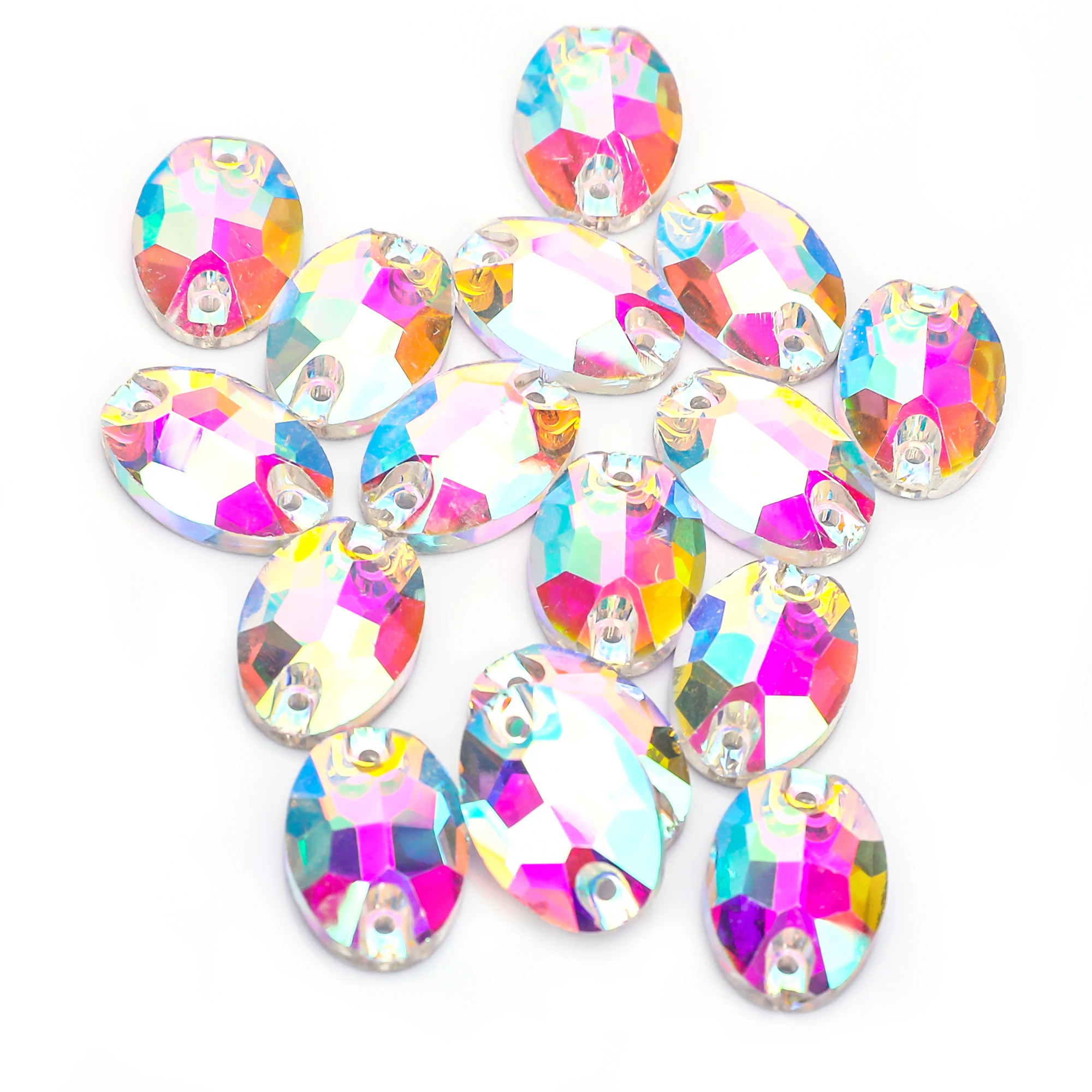 Aufnähen ab Strass ovale Form Flatback Glas kristalle für Kleidung Brautkleider alle für Dekoration DIY – Detail 2