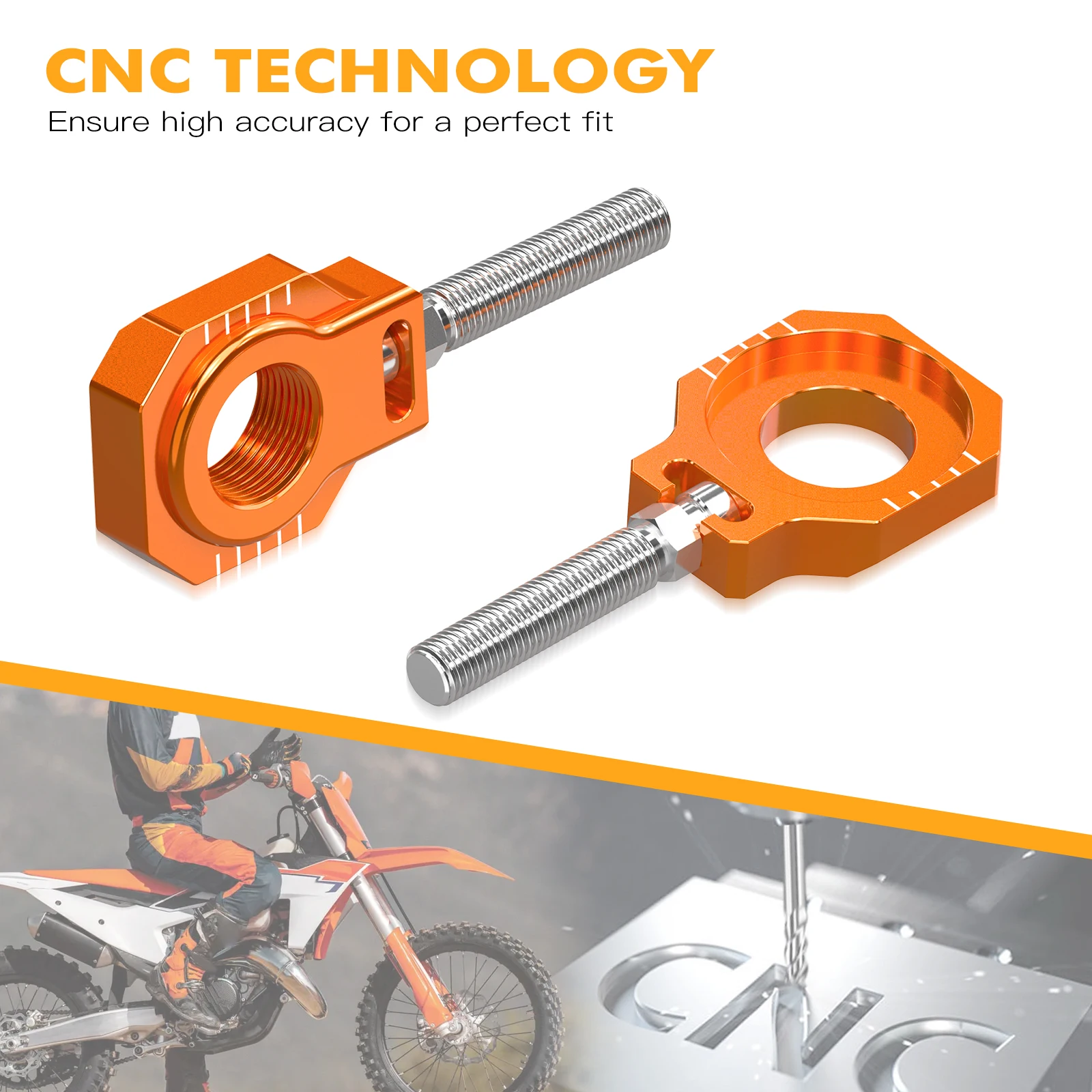 Für KTM EXC 300 EXCF 350 XCW 300 2024-2026 SX 125 SXF 250 SXF 450 2023-2026 M22xP1.5 Hinterachsmutter & Kettenspanner Achsblock – Detail 7