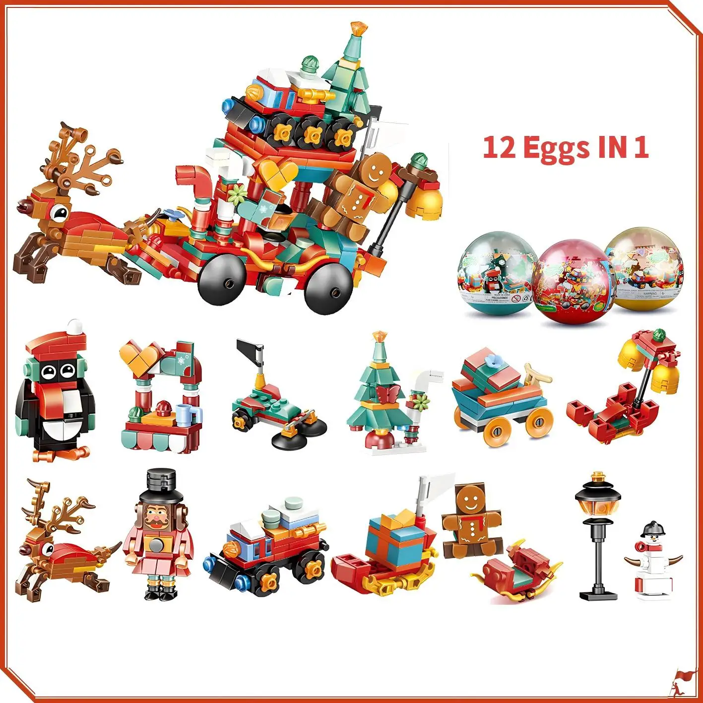 MOC Christmas Santa Claus Model Building Blocks Eggs Bricks Kids Toys ...