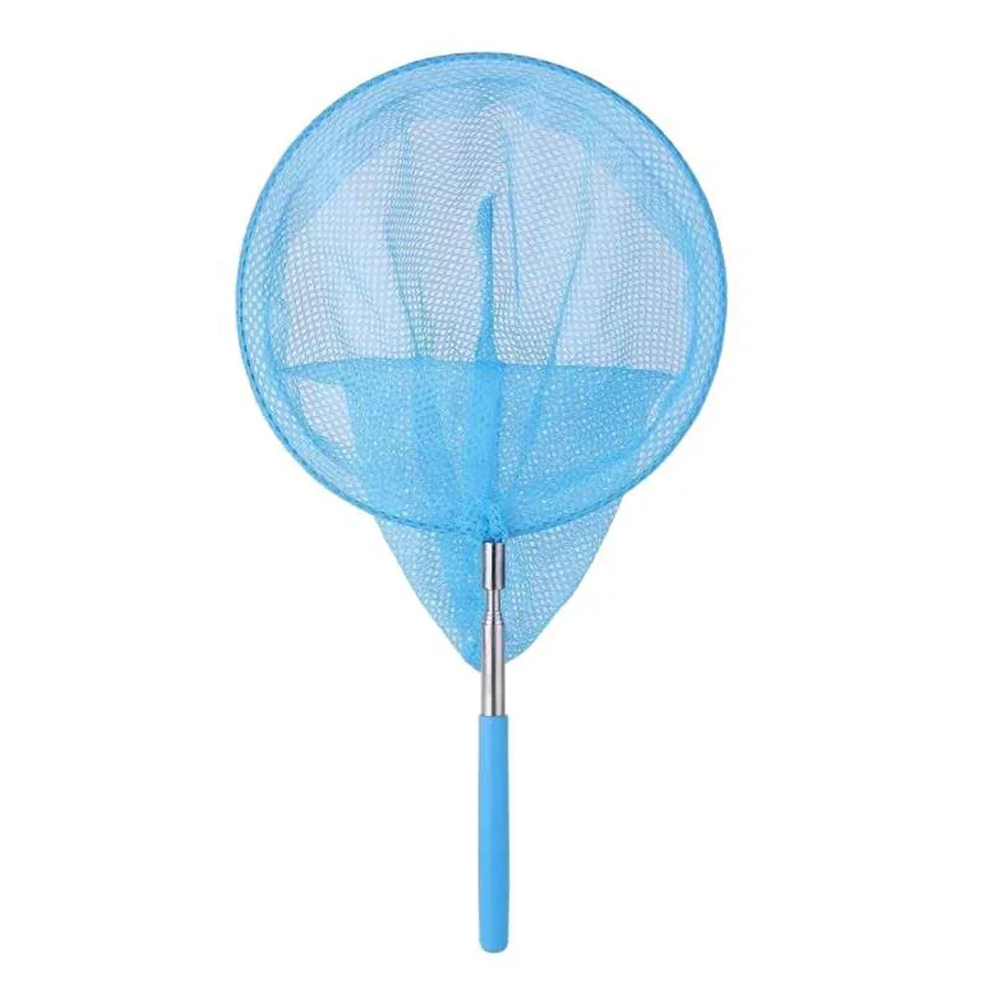 Stainless Steel Fishing Net Colorful Telescopic Butterfly Net Kids Pocket Fish Dip Poles Fishing Toy Gear