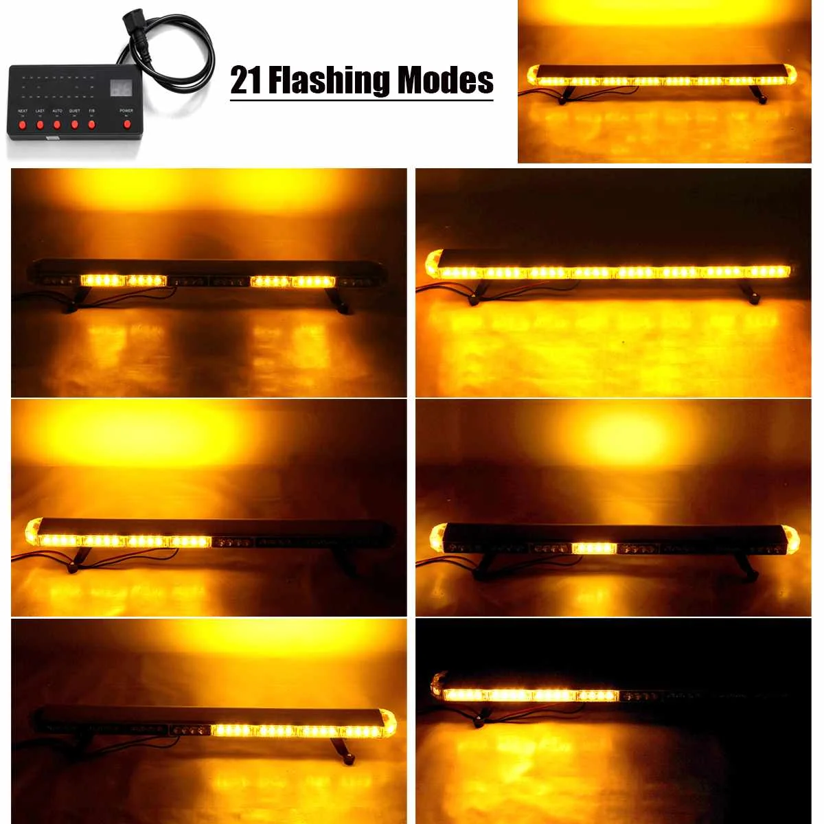 LED Warning Lights 41 210W LED 12V 24V Truck Car Strobe Light Light Bar Led Bar Flashing Beacon Roof Emergency Warning Lamps 21 Modes