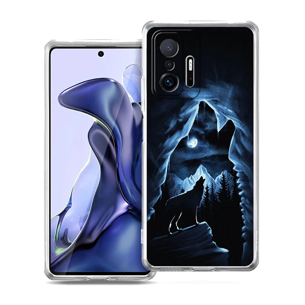 Moon Roaring Wolf Soft Transparent Phone Case Cover