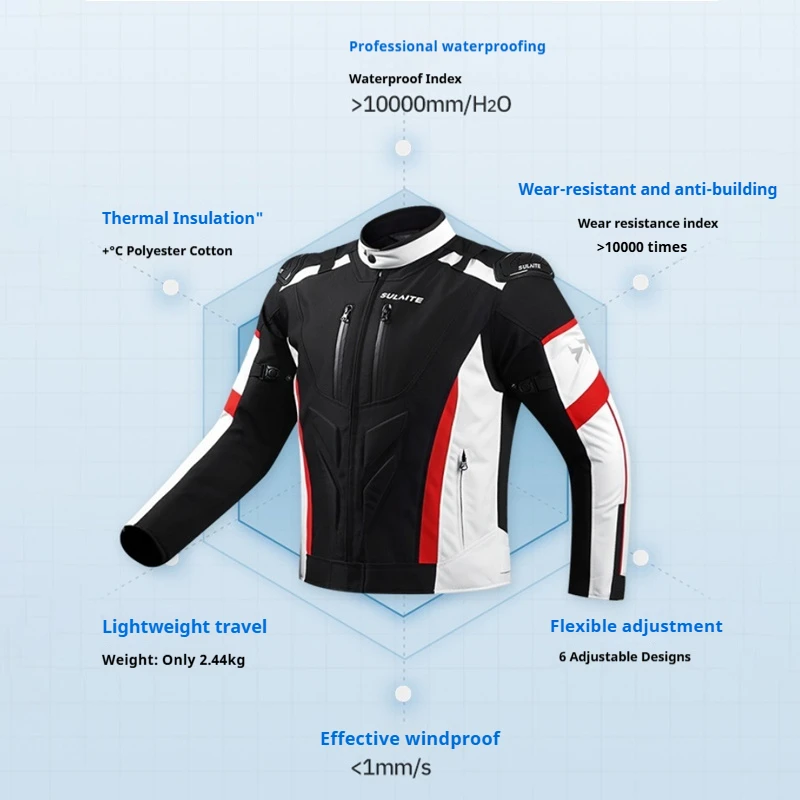 SULAITE 겨울 성인용 오토바이 라이딩 슈트 투인원 세트 탈부착 라이너 방수 방풍 보온 안티폴 라이더용